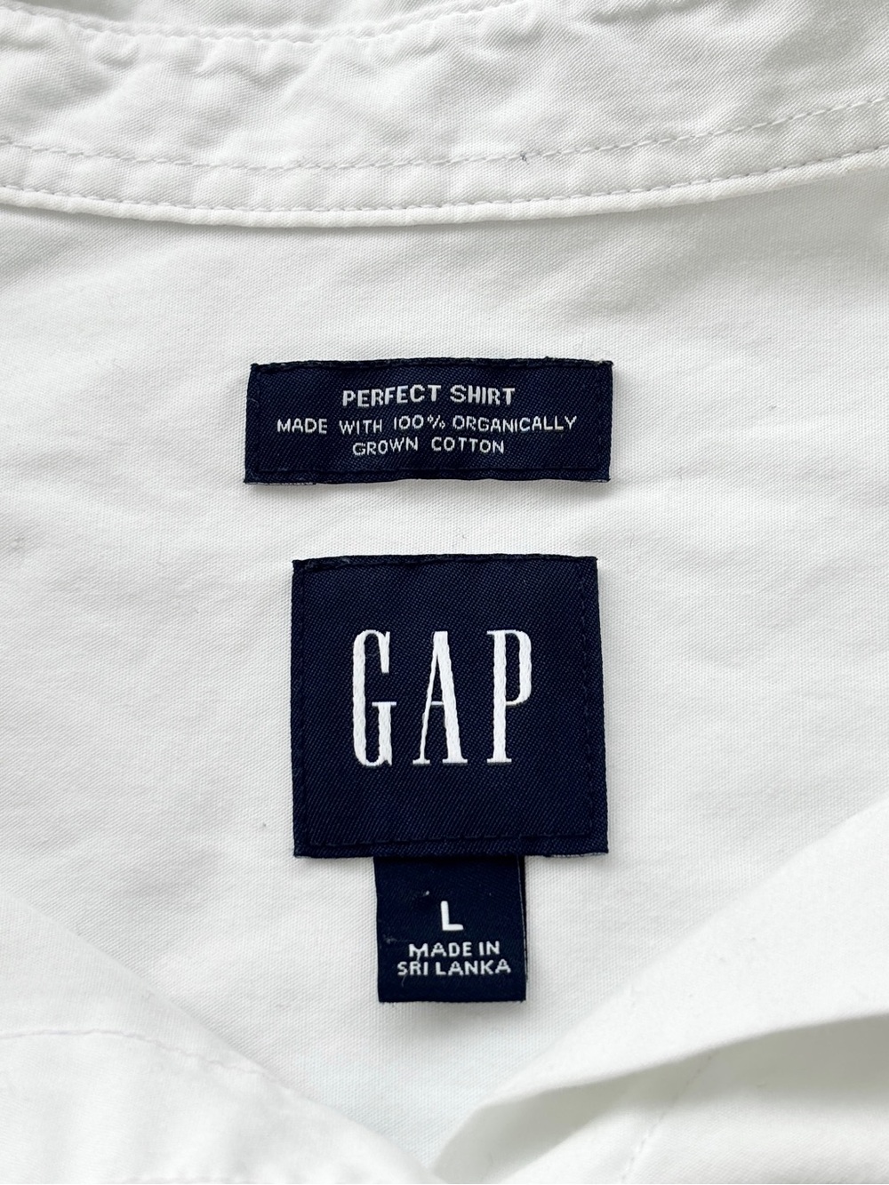 GAP Perfect Shirt White Organic Cotton Button Down Top Size L Classic Boyfriend - Picture 2 of 10